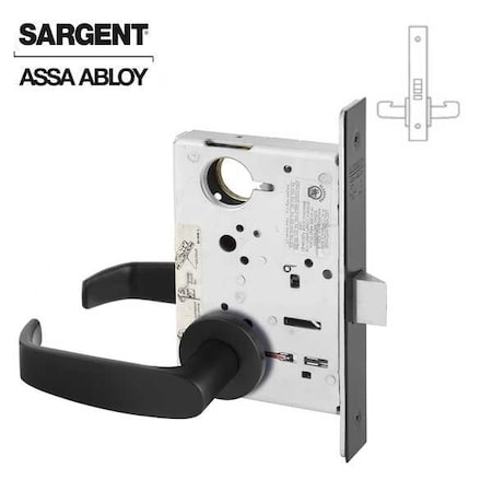Sargent 8200 Series Mortise Lock Mechanical Passage or Closet LN Trim L Rose Black Suede Powder Coat SRG-8215-LNL-BSP